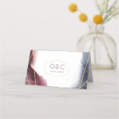 Placement Carte de table de mariage géométrique à l'aquarell (Dos)