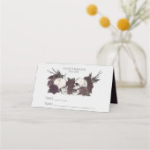 Placement Carte de table de mariage gris clair floral gothiq (Devant)