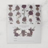 Placement Carte de table de mariage gris clair floral gothiq (Extérieur déplié)