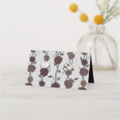 Placement Carte de table de mariage gris clair floral gothiq (Dos)