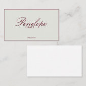 Placement Carte de table de mariage Luxe Moderne Rouge Vieil (Devant / Derrière)