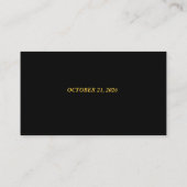 Placement Carte de table de mariage Luxe Monogramme Noir & O (Dos)