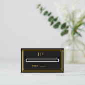 Placement Carte de table de mariage Luxe Monogramme Noir & O (Debout devant)