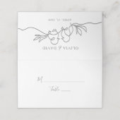 Placement Carte de table de mariage minimale (Extérieur déplié)