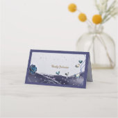 Placement Carte de table de mariage Navy Silver Gold (Devant)
