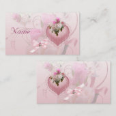 Placement Carte de table de mariage nom floral rose Supprime (Devant / Derrière)