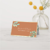 Placement Carte de table de mariage orange brûlé (Dos)