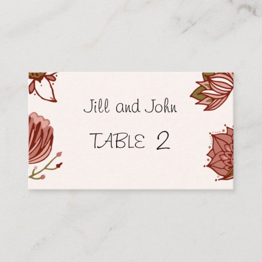 Placement Carte de Table de Mariage – Place Invité Personnal (Devant)