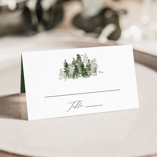 Placement Carte de table de mariage Rustic Pine Forest