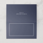 Placement Carte de table de mariage simple élégante bleu mar (Extérieur déplié)