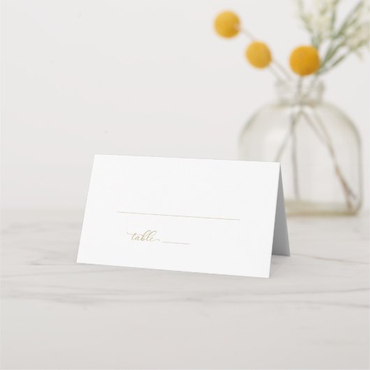 Placement Carte de table de mariage simple élégante en écrit (Devant)