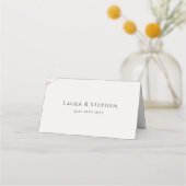 Placement Carte de table de mariage simple en crème neutre (Dos)