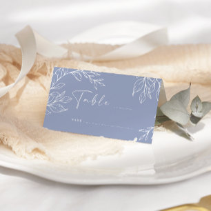 Placement Carte de table de mariage simple fleur pervenche