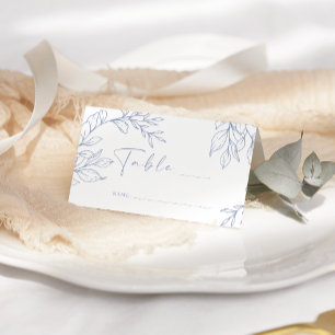 Placement Carte de table de mariage simple fleur pervenche