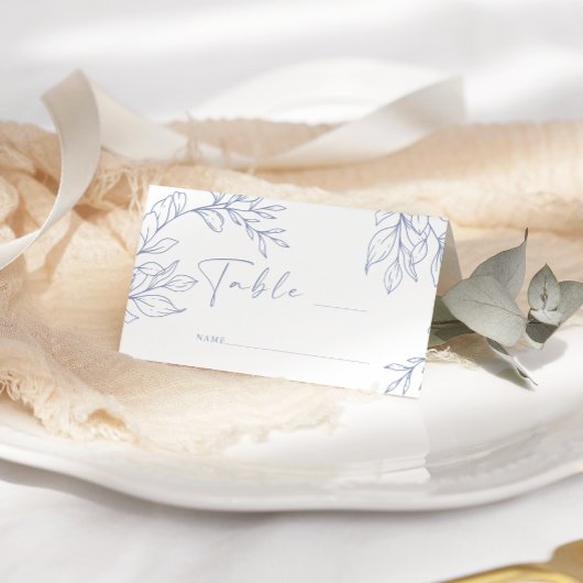 Placement Carte de table de mariage simple fleur pervenche