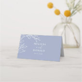 Placement Carte de table de mariage simple fleur pervenche (Dos)