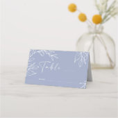 Placement Carte de table de mariage simple fleur pervenche (Devant)