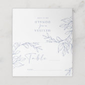 Placement Carte de table de mariage simple fleur pervenche (Extérieur déplié)