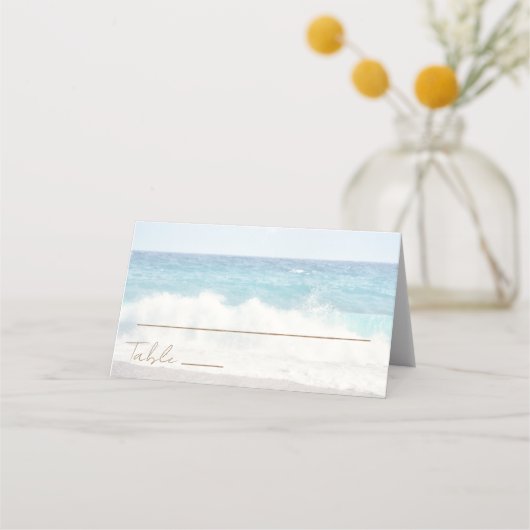 Placement Carte de table de mariage sur la plage (Devant)