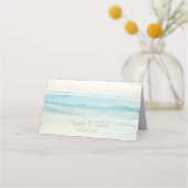 Placement Carte de table de mariage sur la plage au coucher  (Dos)