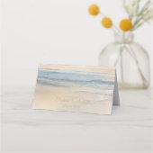 Placement Carte de table de mariage sur la plage au coucher (Dos)