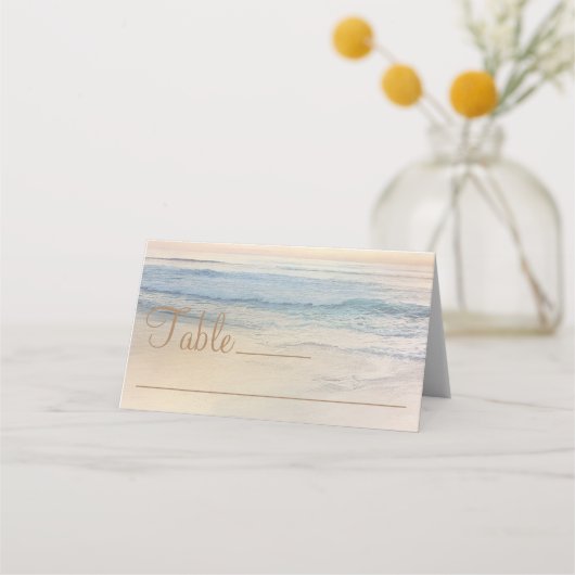 Placement Carte de table de mariage sur la plage au coucher (Devant)