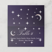 Placement Carte de table de mariage sur le thème de la nuit (Extérieur déplié)