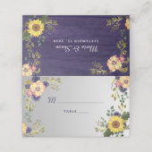 Placement Carte de table de mariage Tournesols (Extérieur déplié)