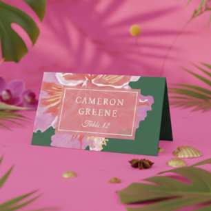 Placement Carte de table de mariage tropicale à l'Hibiscus v