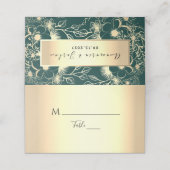 Placement Carte de table de mariage vert émeraude (Extérieur déplié)