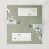 Placement Carte de Table de Mariage Vert Sauge Rustique (Extérieur déplié)