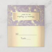 Placement Carte de table de mariage violet et or (Extérieur déplié)
