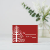 Placement Carte de table de Noël arbre de Noël rouge et blan (Debout devant)