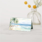 Placement Carte de table de palmiers tropicaux de plage (Dos)