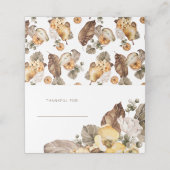 Placement Carte de table de Thanksgiving (Extérieur déplié)