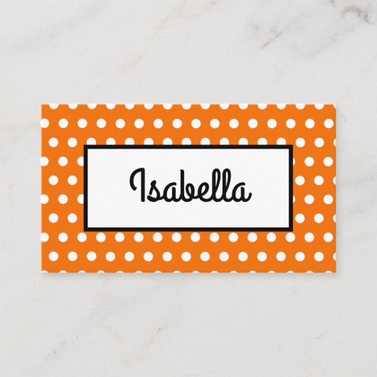 Placement Carte de table de Thanksgiving à pois orange et bl (Devant)