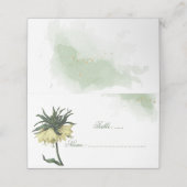 Placement carte de table de verdure de fleur jaune magnifiqu (Extérieur déplié)