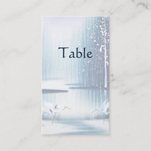 Placement Carte de table des aigrettes d'hiver (Devant)