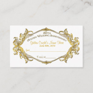Placement Carte de table d'invités du 50e anniversaire, Gold