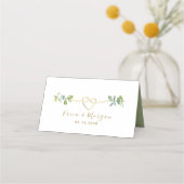 Placement Carte de Table Élégante avec Feuillage pour Mariag (Dos)