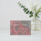 Placement Carte de Table Élégante de Mariage à la Rose Rouge (Debout devant)