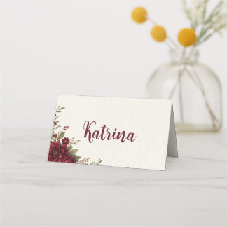 Placement Carte de table élégante florale de Thanksgiving