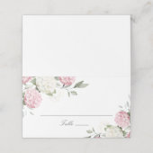 Placement Carte de table élégante florale rose hydrangea blu (Extérieur déplié)