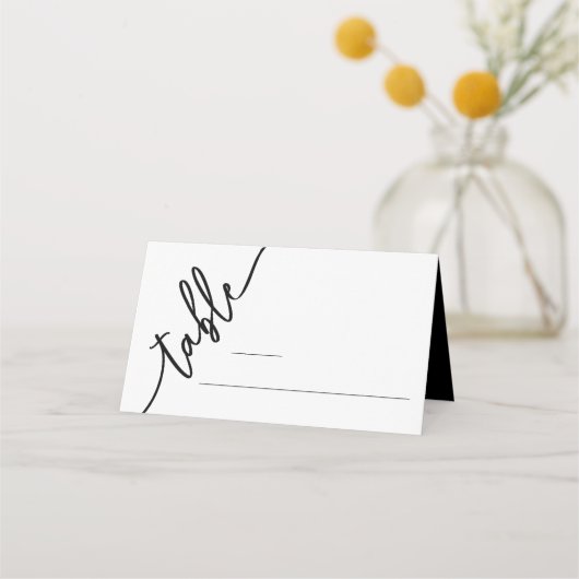 Placement Carte de table élégante moderne pliée pour invité (Devant)