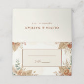 Placement Carte de table élégante rustique boho florale pour (Extérieur déplié)