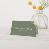 Placement Carte de table élégante vert sauge pour mariage (Dos)
