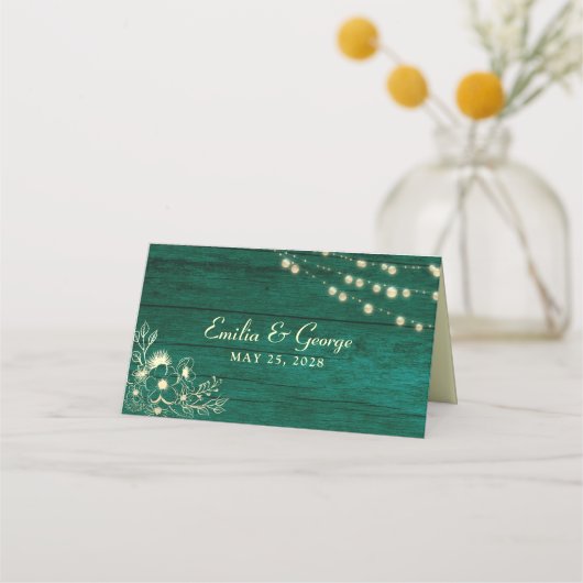 Placement Carte de table en bois rustique (Dos)