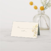 Placement Carte de Table Fleur de Champ Vert Sauge pour Mari (Devant)
