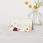 Placement Carte de Table Fleurie Rustique pour Mariage (Devant)