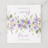 Placement Carte de table fleurie violette, Fleurie violette (Extérieur déplié)